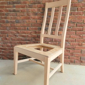 Unfinished Dining Chair, Oak Farmhouse Chair, Unupholstered Chair