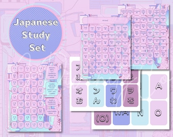 Kit de estudio de japonés para principiantes: tarjetas didácticas de hiragana, katakana y kanji (descarga digital)