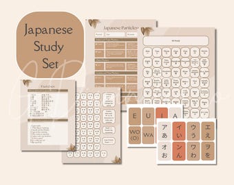 Conjunto de estudio japonés Hiragana Katakana Kanji, JLPT N5 (descarga digital)