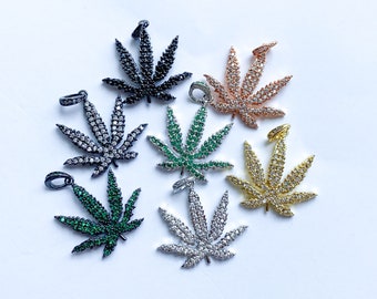 Details about   HOTI Hemp Handmade Green Marijuana Leafs Clip Charm Bracelet Metal Stud Bead NWT 