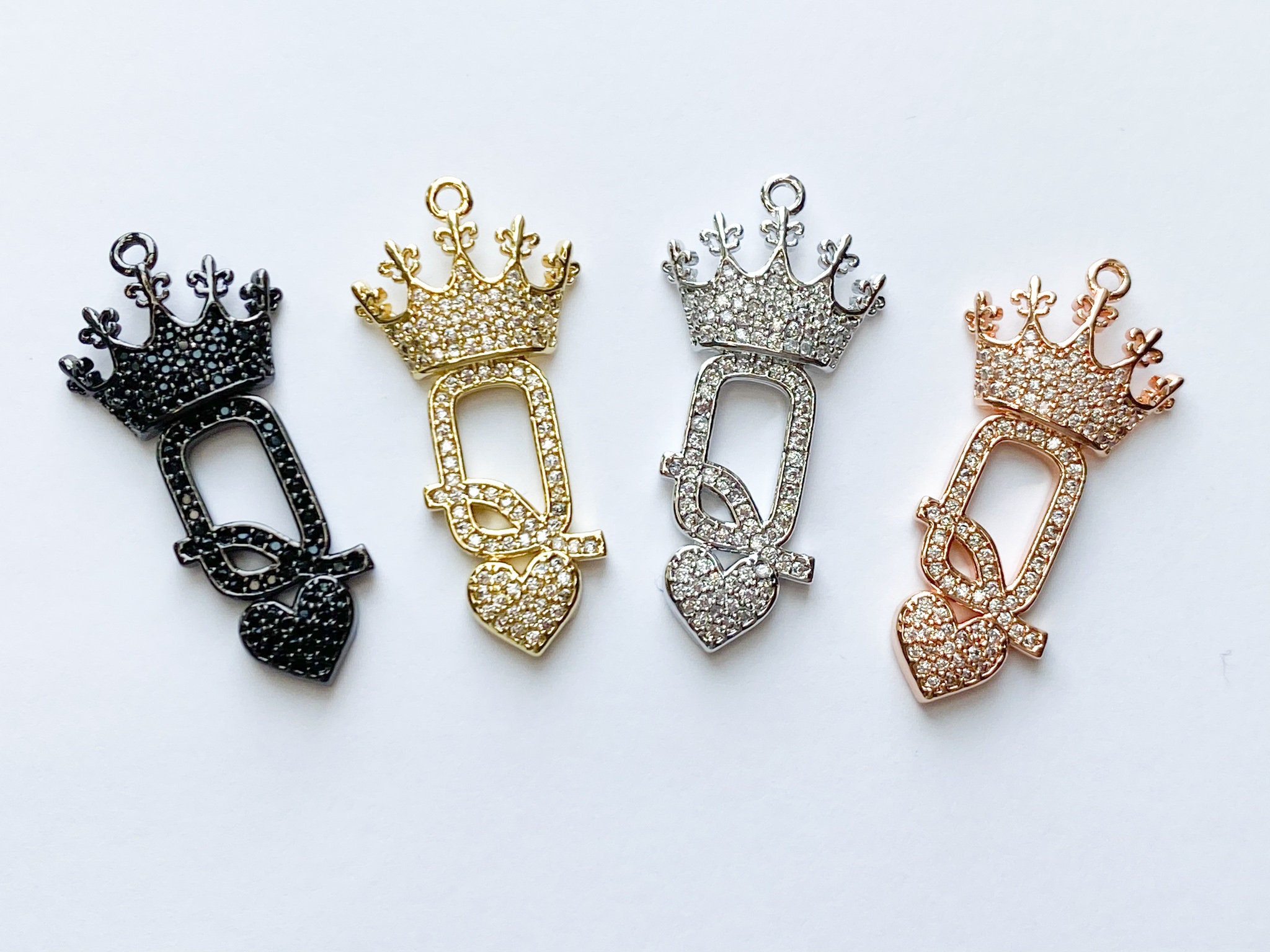 コレットマルーフ　ゴールドハート♡かんざし Gold Queen of Hearts Charm - Etsy