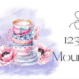 Tea Custom Return Address Label Stickers, Please Deliver to labels, Envelope Address Stickers, Personalized Address Labels
