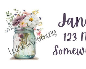 Etiquetas de dirección de devolución personalizadas de acuarela primaveral (juego de 30)