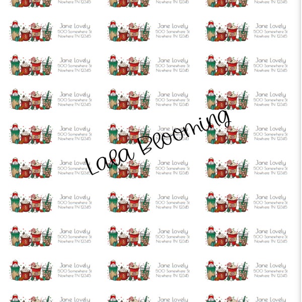 Christmas Custom Return Address Label Stickers, Return Address Labels, Envelope Address Stickers, Personalized Address Labels, Set of 30