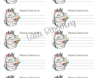 Inspiring Please Deliver To Label Stickers, PDT Address Labels, Envelope Address Stickers, Set of 10, PDT