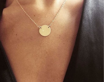 Beautiful Disc necklace in 14k Gold Filled, Sterling Silver or Gold Filled