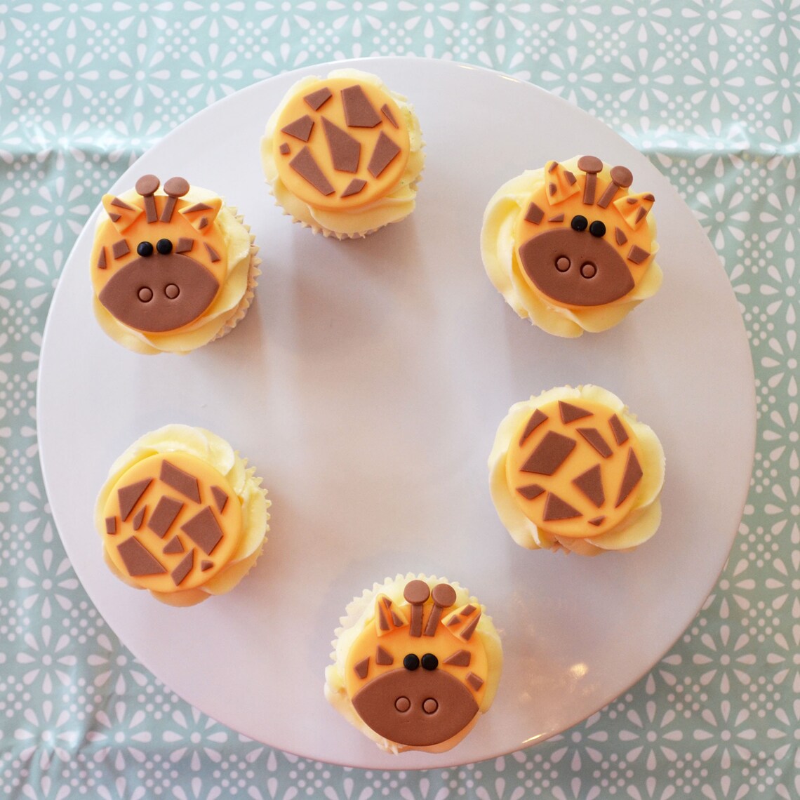 Giraffe and Giraffe Print Themed Handmade Edible Cupcake Etsy