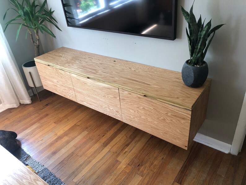 Floating Media Console Etsy