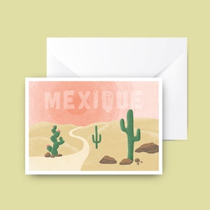 Ilustración de postal de México