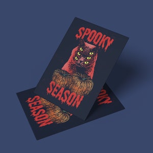 Spooky season - Spooky cat - Carte postale