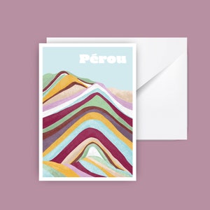 Ilustración de postal de Perú