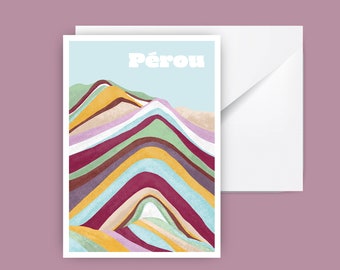 Postcard illustration of Peru