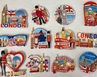 Imanes de nevera de recuerdo de ICONOS de Londres británico Inglaterra 3D de cerámica Multipack Reino Unido