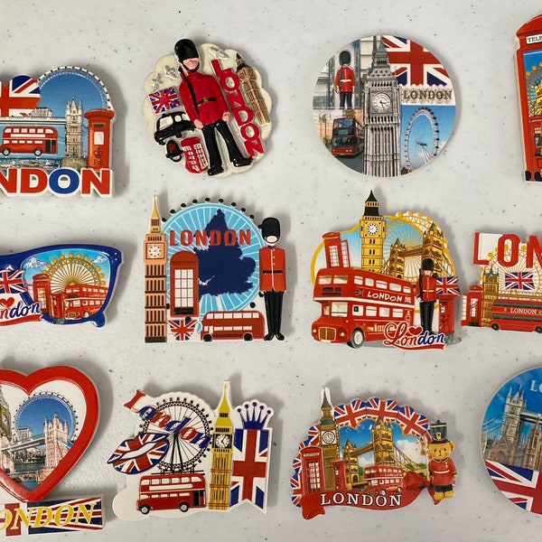 3D Ceramic London British England ICONS Souvenir Fridge Magnets Multipack UK