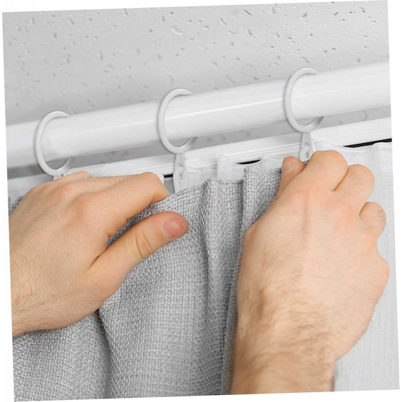 Metal Curtain Rings Clips Rustproof White Curtain Hangers - Temu