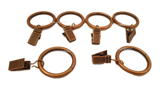 30mm Copper Curtain Rings With Alligator Pinch Clips 