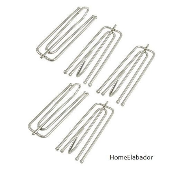 Metal Curtain Hooks Metal Pinch Pleat Header Tape Pins Heavy Duty Deep Prong Hook