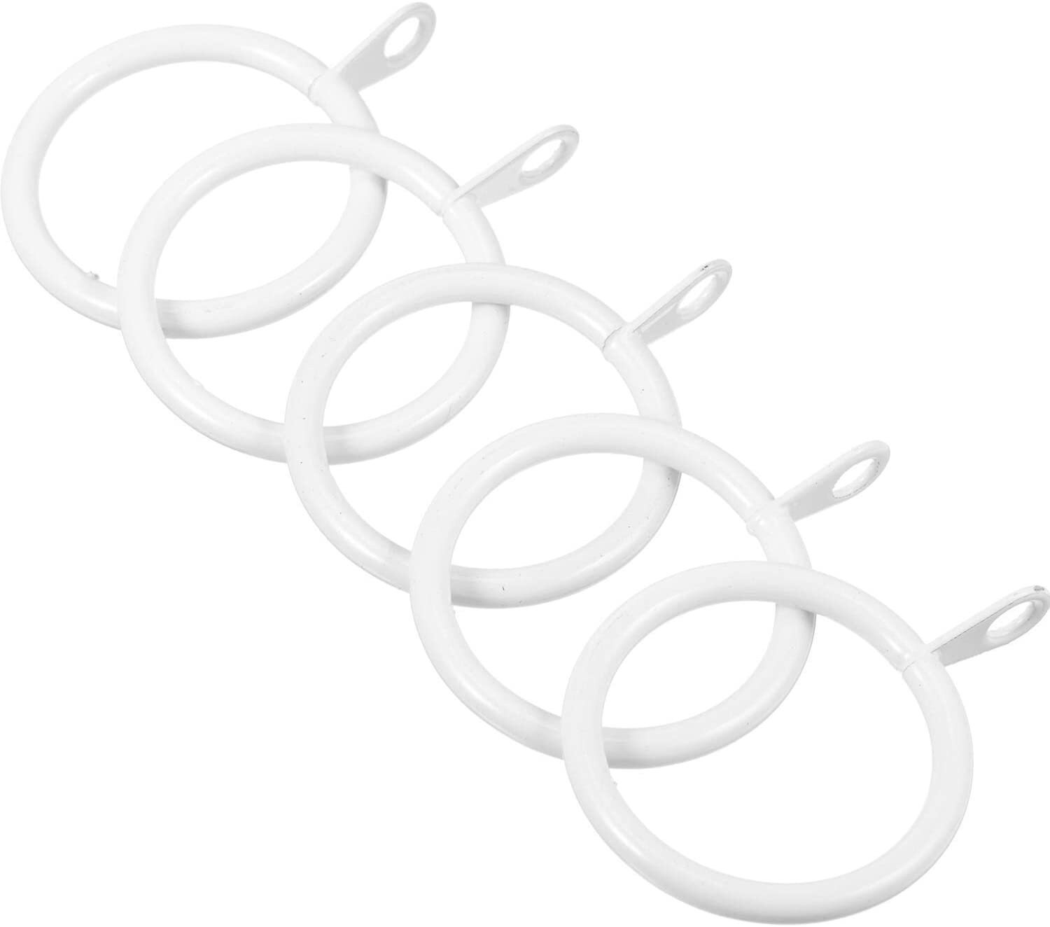 White 40MM Metal Curtain Rings with eyelets Heavy Duty in Curtain Pole Voile. 