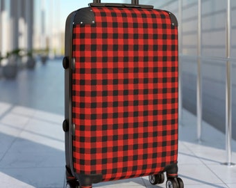 Red Plaid Suitcase - Etsy