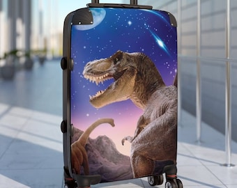 Kid's Suitcase T-Rex Dinosaur Carry On Roller Bag Tyrannosaurus Rex Dinosaur Children's Luggage Suitcase 3 Sizes, S, M, L