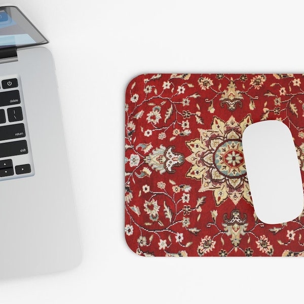 Mouse Pad in Sarouk Rug Persian Oriental Carpet Design Desk and Office & Gaming Accessories