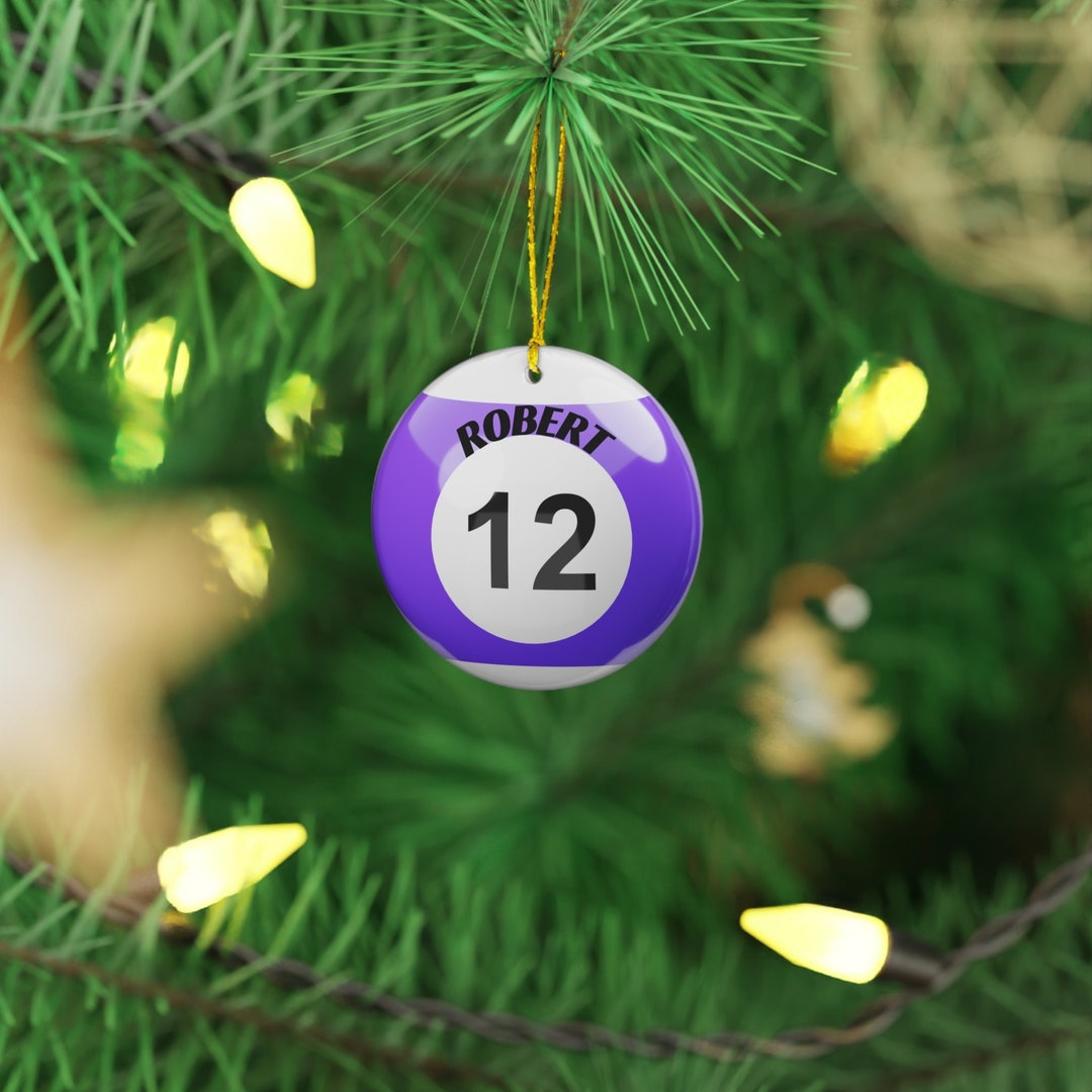 Pool Ball Ornament Billiard Ornament Personalized Pool Etsy