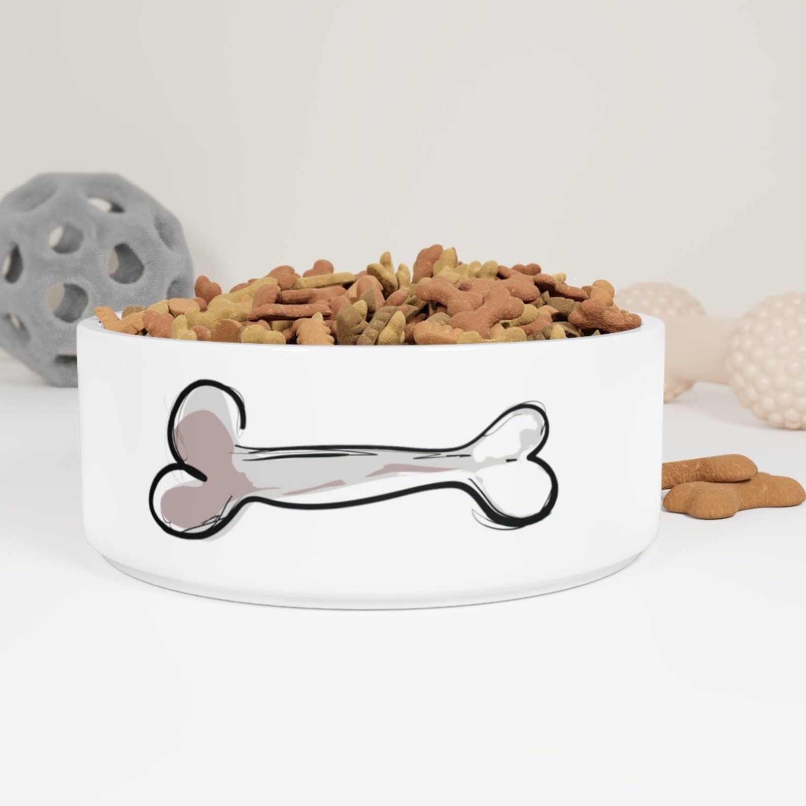 Ceramic Dog Bowl Artistic Dog Bone Design Pet Bowl for Etsy UK