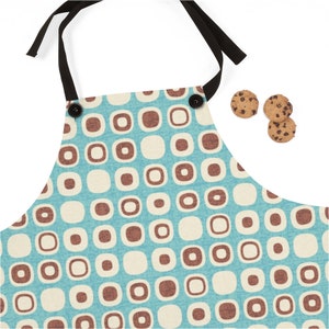 シェフエプロン ミッドセンチュリーモダンプリント 調節可能なよだれかけ キッチンエプロン 新築祝い グルメ、料理人、シェフ、パン職人への誕生日プレゼント