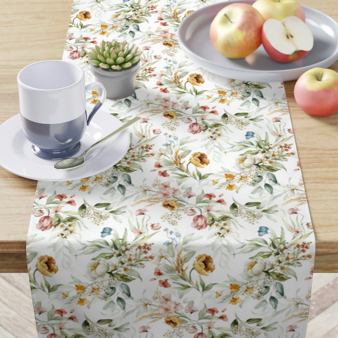 Spring Table Runner, Jardin De Printemps Runner, Floral Table Runner ...
