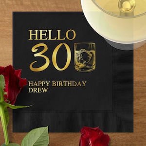 Servilletas de Hello 30, servilletas de fiesta de feliz cumpleaños, servilletas de cumpleaños divertidas, servilletas de cóctel de cumpleaños importantes, servilletas de almuerzo de cumpleaños