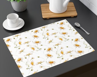 Tischset setzt Gänseblümchen-Blumenmuster 100% Baumwolle Tischset Tabletop Dekor Unterhaltende Küche und elegantes Esszimmer 18 "x 14" Zoll. Set von 2,4,6,8