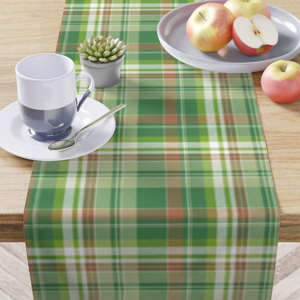 Scott Green Weathered Tartan Table Runner - Cotton table runner