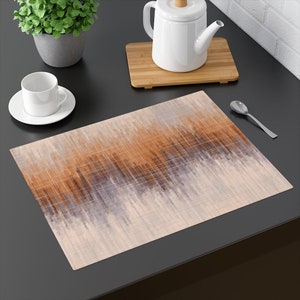 Placemat Sets Neutral Ombre Watercolor Pattern 100% Cotton Tabletop Decor Entertaining Kitchen and Dining 18&quot;x 14&quot; in. Set of 2,4,6,8