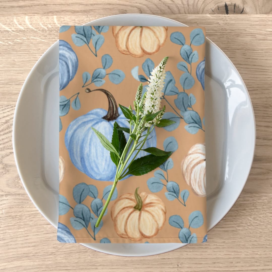 Fall Napkins Thanksgiving Napkins Halloween Napkins Pumpkin Etsy