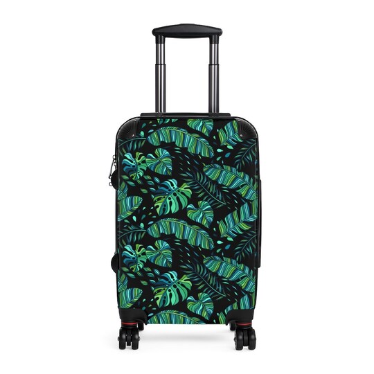 Disover Tropical Foliage Banana & Monstera Leaves Cabin Suitcase