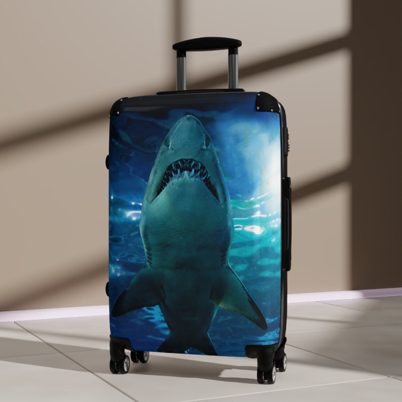 Shark Suitcase Kid's Shark Suitcase Shark Carry On Gift Etsy