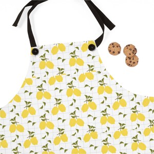Chef&#39;s Apron Retro Lemon Print Pizza Apron Housewarming Birthday Gift for Foodies, Cooks, Chefs, Bakers, Grillers & Food