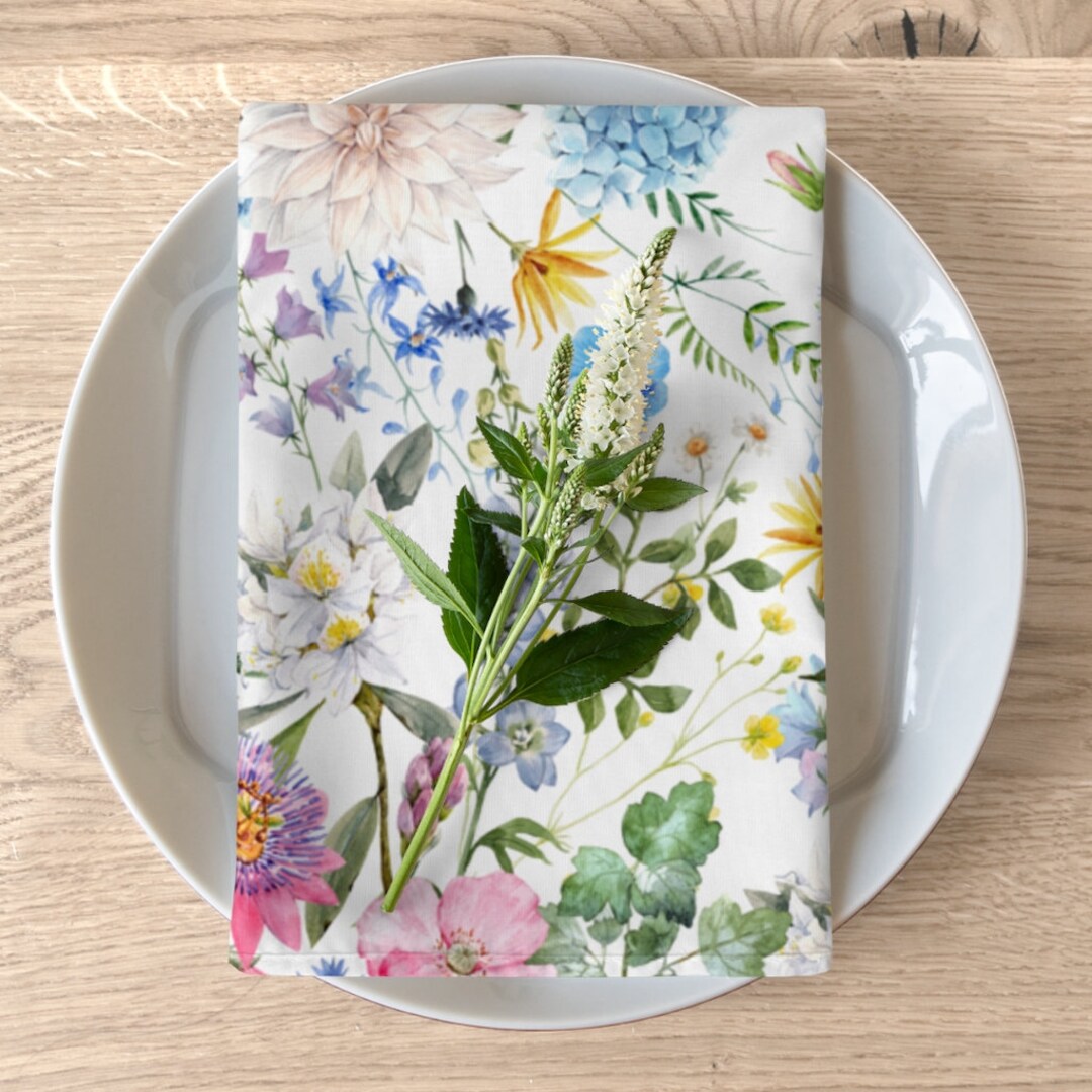 Floral Napkins Set of 4 English Garden Floral Dinner Napkins