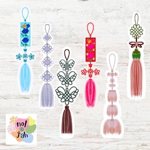 Tour of Korea stickers, Korean stickers, Korean hanbok, Korean accessories stickers, korean art, norigae stickers, norigae accessories