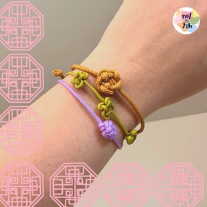 Handmade Korean Knot Maedep Bracelet, handmade string bracelet, korean traditional bracelet, stackable good luck bracelet, multiple colors