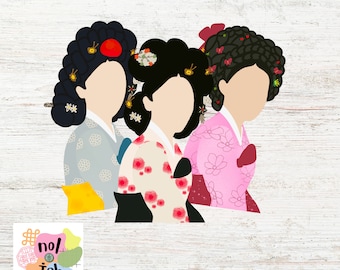 Tour of Korea stickers, Korean stickers, Korean hanbok, Korean accessories stickers, korean art, norigae stickers, norigae accessories