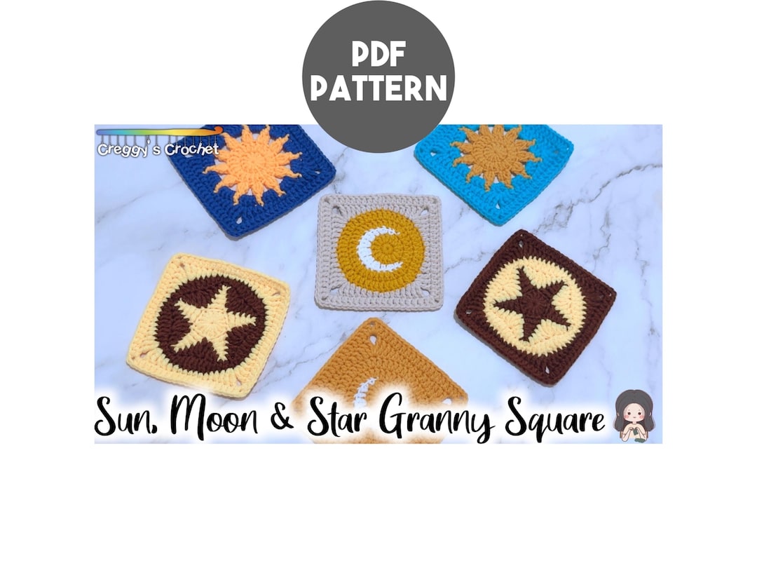 crochet-sun-moon-star-granny-square-pack-pdf-pattern-etsy