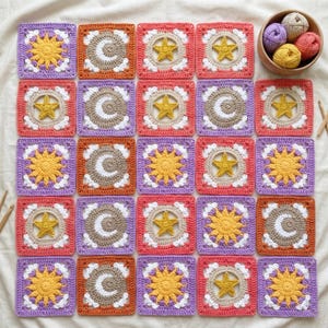 Crochet Sky Series Bundle: Sun, Moon & Star with Clouds (3-in-1 Pack) | PDF Pattern