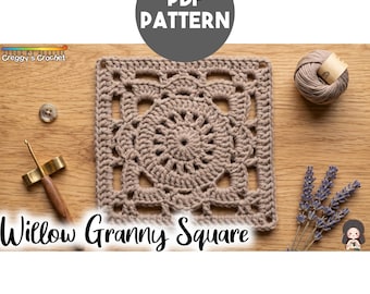 Crochet Willow Granny Square | PDF Pattern