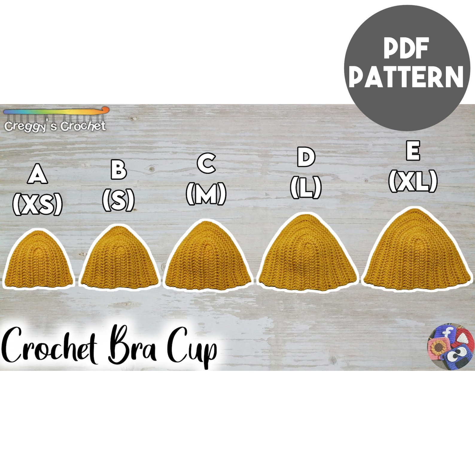 Crochet Bra Cup for ALL Sizes PDF Pattern Etsy