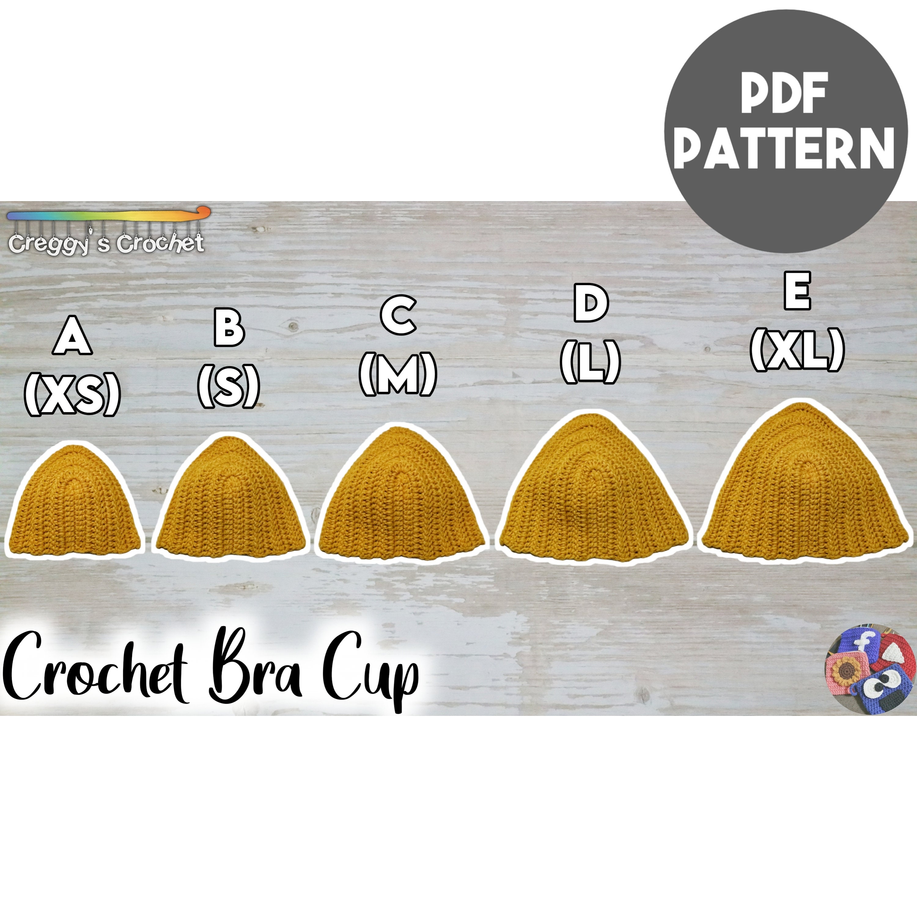 Crochet Bra Cup for All Sizes PDF Pattern 