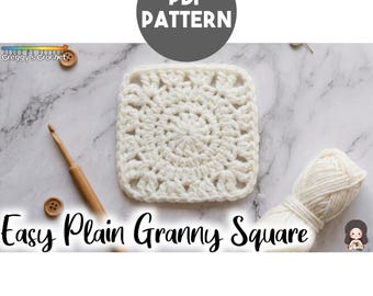 Crochet Easy Plain Granny Square | PDF Pattern