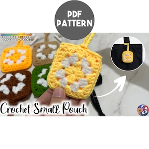Pochette piccola all'uncinetto modello Grandma Square / Schema PDF