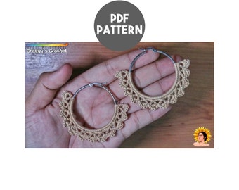 Crochet Boho Hoop Earrings | PDF Pattern