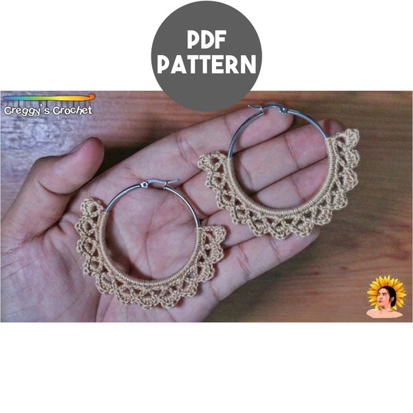 Crochet Boho Hoop Earrings | PDF Pattern